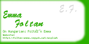 emma foltan business card